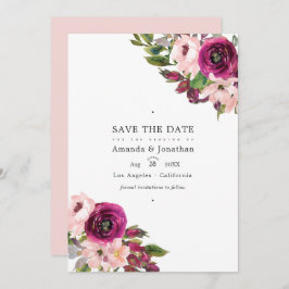Marsala und Blush Bloral Wedding Save The Date