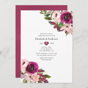 Marsala und Blush Floral Wedding Party Einladung