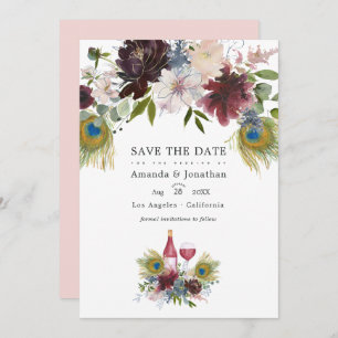 Marsala und Blush Floral Wedding Rett T Save The Date