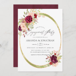 Marsala und Blush Geometric Engagement Party Einladung