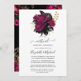 Marsala und Gold Floral Virtual Wedding Einladung