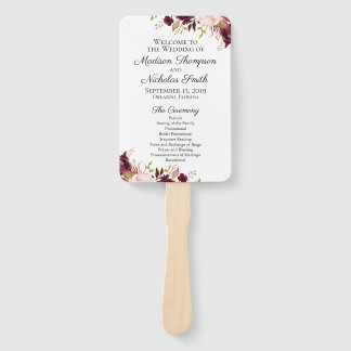Marsala und Pink Blume Hochzeitsprogramm Fans Fächer