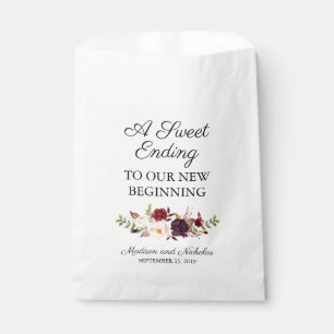 Marsala und Pink Floral Gastgeschenk Hochzeit Bags Geschenktütchen