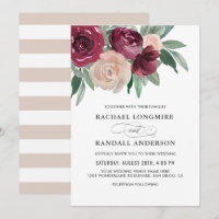 Marsala und Pink Watercolor Floral Wedding