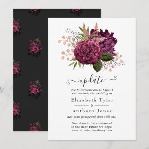 Marsala und Rose Gold Florale Hochzeitsankündigung Einladung