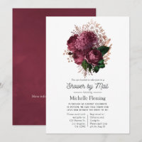 Marsala und Rose Gold Florale Hochzeitsdusche per