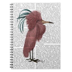 Marsala Vogel mit Haube Notizblock