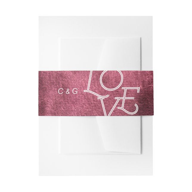 Marsala Wasserfarbe bemalt Moderne einfache Hochze Einladungsbanderole (Vorderseite Beispiel)