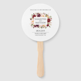 Marsala Wedding Program Round Fächer