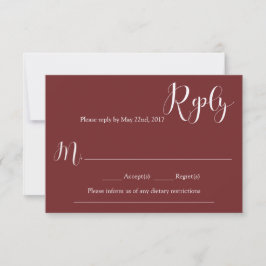 Marsala Wedding Reply Card RSVP Karte