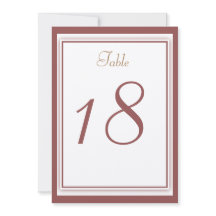 Marsala Wedding Tischnummer Card