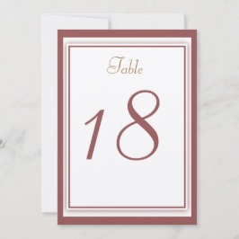 Marsala Wedding Tischnummer Card