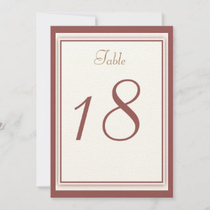 Marsala Wedding Tischnummer Card