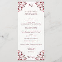 Marsala Wine Nadine Wedding Program - Teegang