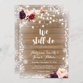 Marsala Winter Snowflakes Hochzeitstag Einladung