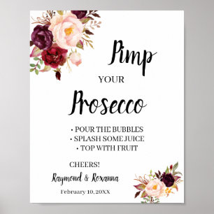 MarsalaFlower Pimp your Prosecco BridalShowerZeich Poster