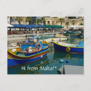 Marsaxlokk bemalte Boote Postkarte