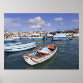 Marsaxlokk Fischerboote Malta Poster