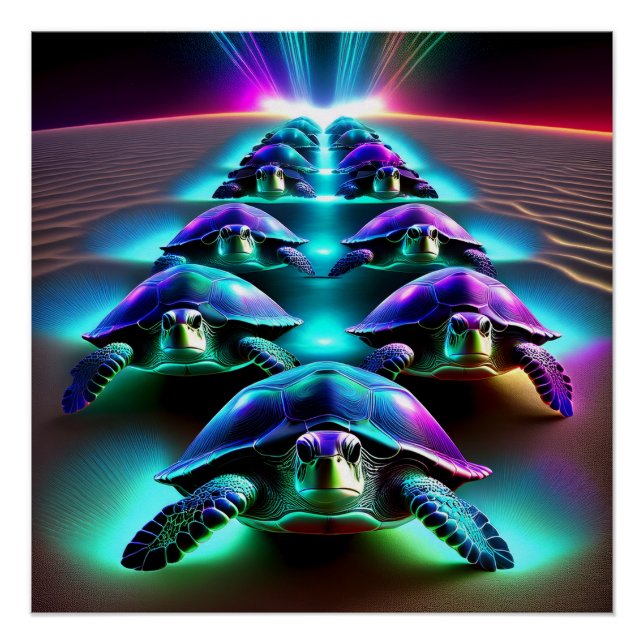 Marsch der Neon-Schildkröten Poster (Vorderseite)