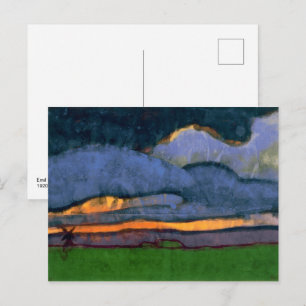 Marschaftslandschaft mit einer Mühle Emil Nolde Postkarte