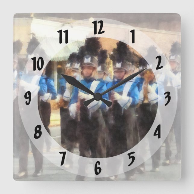 Marschband Quadratische Wanduhr (Vorderseite)