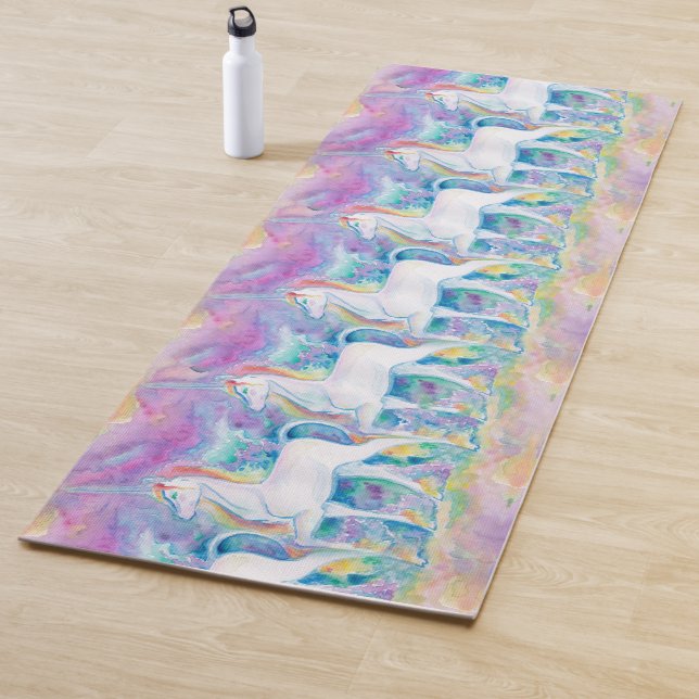 Marschierende Aquarell-Einhorn-Yoga-Matte Yogamatte (Beispiel)