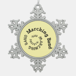 Marschierende Blaskapelle Spirale Schneeflocken Zinn-Ornament