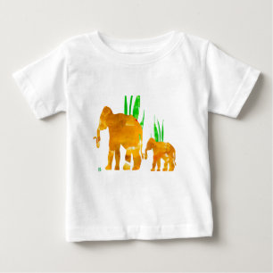 Marschierende Elefanten Browns Baby T-shirt