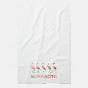 Marschierende Flamingos Sarasota Handtuch