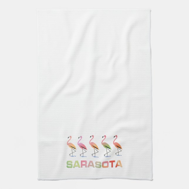 Marschierende Flamingos Sarasota Handtuch (Vertikal)