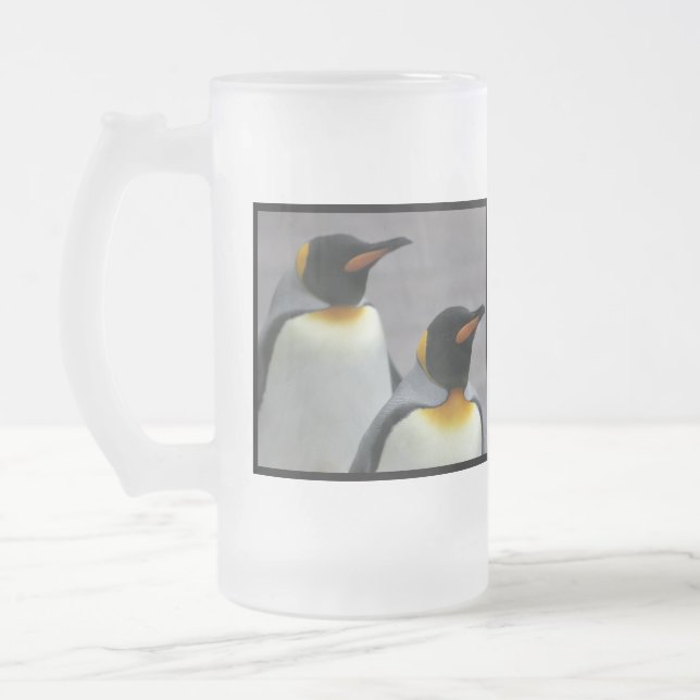 Marschierende Penguins-mattierte Bier-Tasse Mattglas Bierglas (Links)