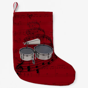 Marschierendes Timbales mit Cowbellmusik-Strumpf Kleiner Weihnachtsstrumpf
