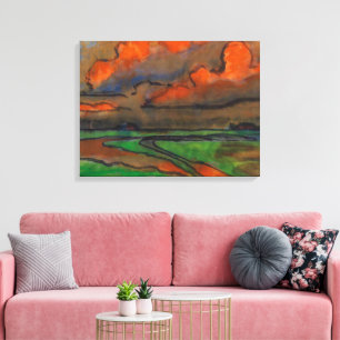 Marschlandschaft unter roten Wolken   Emil Nolde   Leinwanddruck