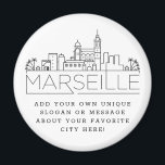 Marseille | Benutzerdefinierte Stadtmeldung oder S Magnet<br><div class="desc">Ein einzigartiger Magnet für die schöne Stadt Marseille,  Frankreich. Dieser Schlüsselanhänger zeigt die einzigartige Skyline der Stadt mit ihrem Namen darunter. Unter dem Namen der Stadt finden Sie einen Platz für Ihren einzigartigen Slogan oder Ihre Aussage über Ihre Lieblingsstadt.</div>