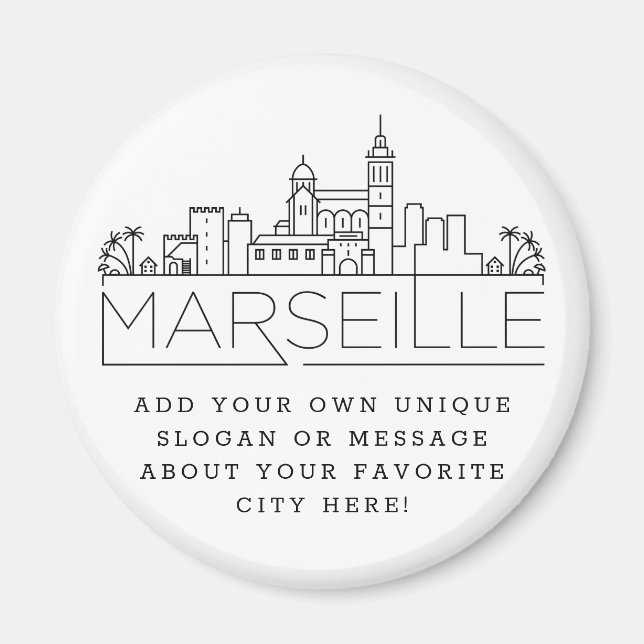 Marseille | Benutzerdefinierte Stadtmeldung oder S Magnet (Vorne)