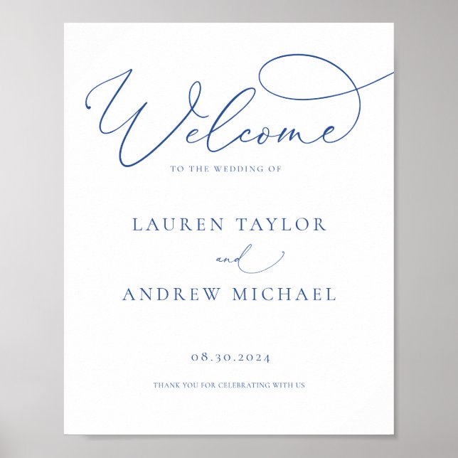 Marseille Bleu Minimalistisch Herzlich willkommen  Poster (Vorne)