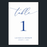 Marseille Bleu Minimalistisch Wedding | Event Cust Tischnummer<br><div class="desc">(**BITTE BEACHTEN SIE: Um zu bestellen,  passen Sie einfach Ihre Tischnummer (und Name/Datum) an und fügen Sie jede Nummer einzeln in Ihren Warenkorb ein. Dann Karo raus,  sobald du fertig bist.) Schön,  elegant,  modern und minimalistisch,  Tischnummer-Karte. Vollständig anpassbar mit Ihren Namen (oder Ereignisname) und Datum.</div>