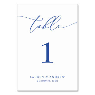Marseille Bleu Minimalistisch Wedding   Event Cust Tischnummer