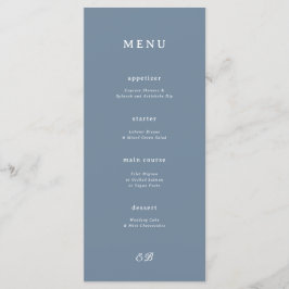 Marseille Blue Wedding Menu Menükarte