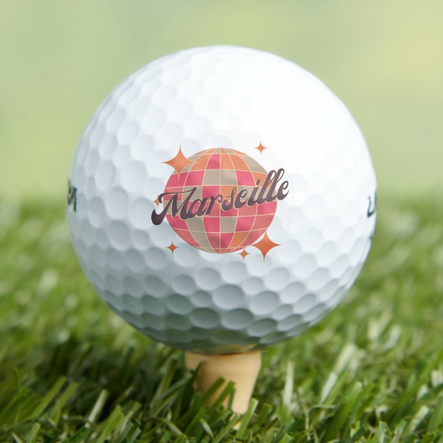 Marseille City France Retro Golf Resort Golfball (Von Creator hochgeladen)