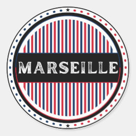 Marseille City Pride Emblem – French Identity Runder Aufkleber
