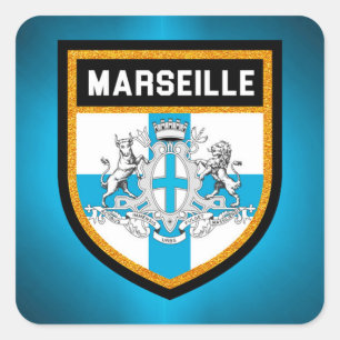 Marseille-Flagge Quadratischer Aufkleber