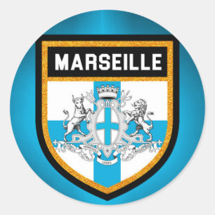 Marseille-Flagge Runder Aufkleber