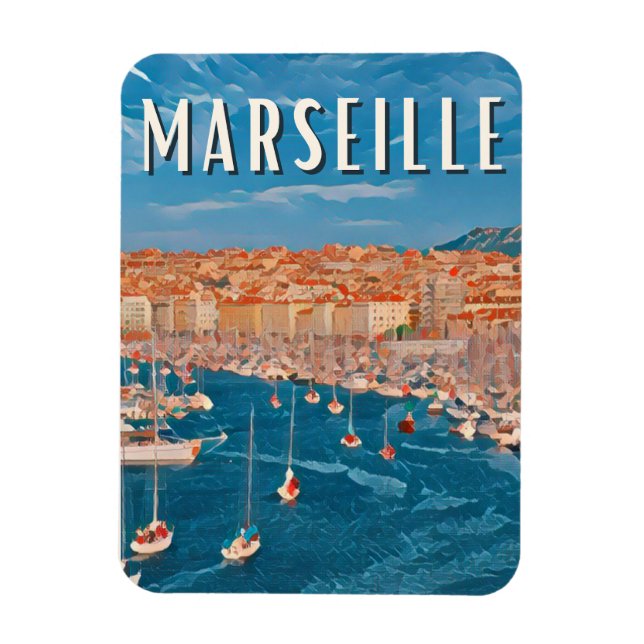 Marseille Foto Vintage Magnet (Vertikal)