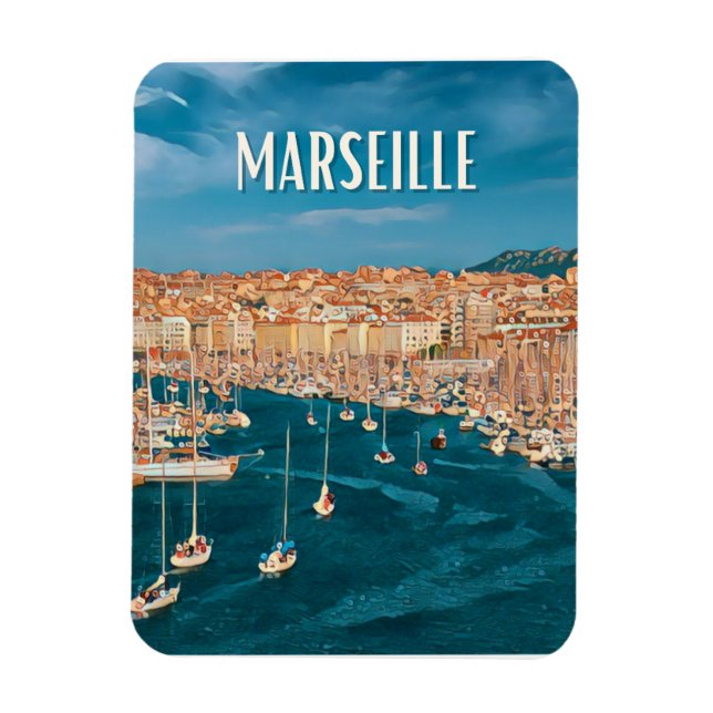 Marseille Foto Vintage Magnet (Vertikal)