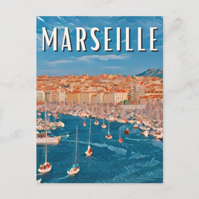 Marseille Foto Vintage Postkarte (Vorderseite)