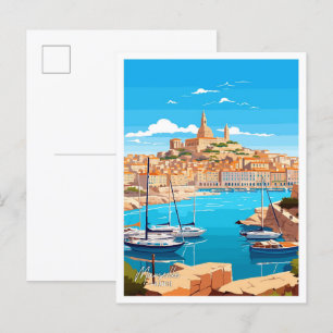 Marseille France Art Vintage Postkarte