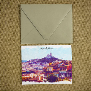 Marseille France Panorama View Postkarte