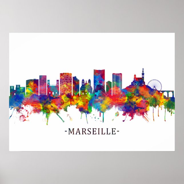 Marseille France Skyline Poster (Vorne)