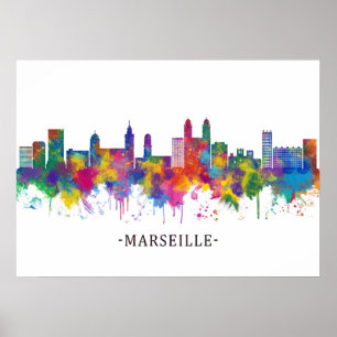 Marseille France Skyline Poster